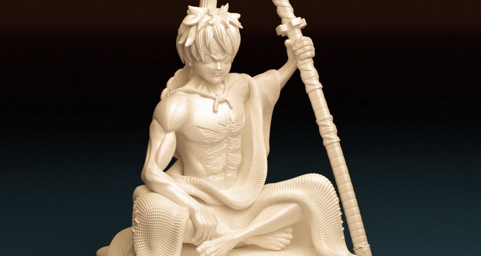 Monkey D. Luffy Figurine 3D model 2 - Dreameks